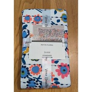 New Vera Bradley Petite Floral Quilted Pillow Sham (1 Sham) Standard Size